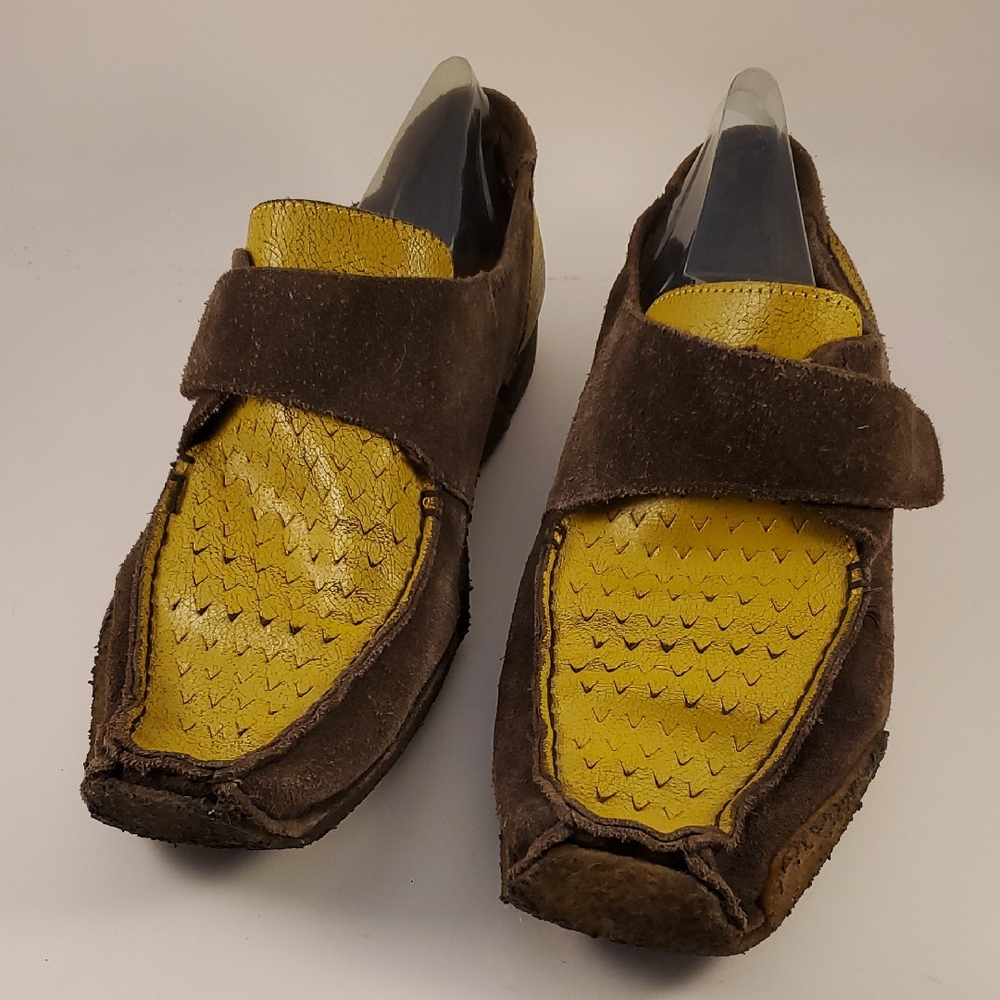 Diesel Brown and Yellow Men's Shoes Loafer Leather / Suede Size 11